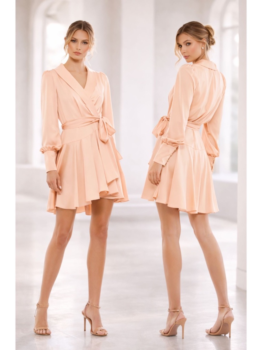 Gorgeous Mac Duggal 70135 Bishop Sleeve Wrap Dress Size 6 RETAIL $298 NWT